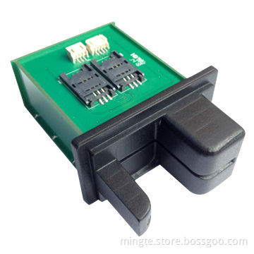 Manual insert and eject card reader, read and write of smart cards